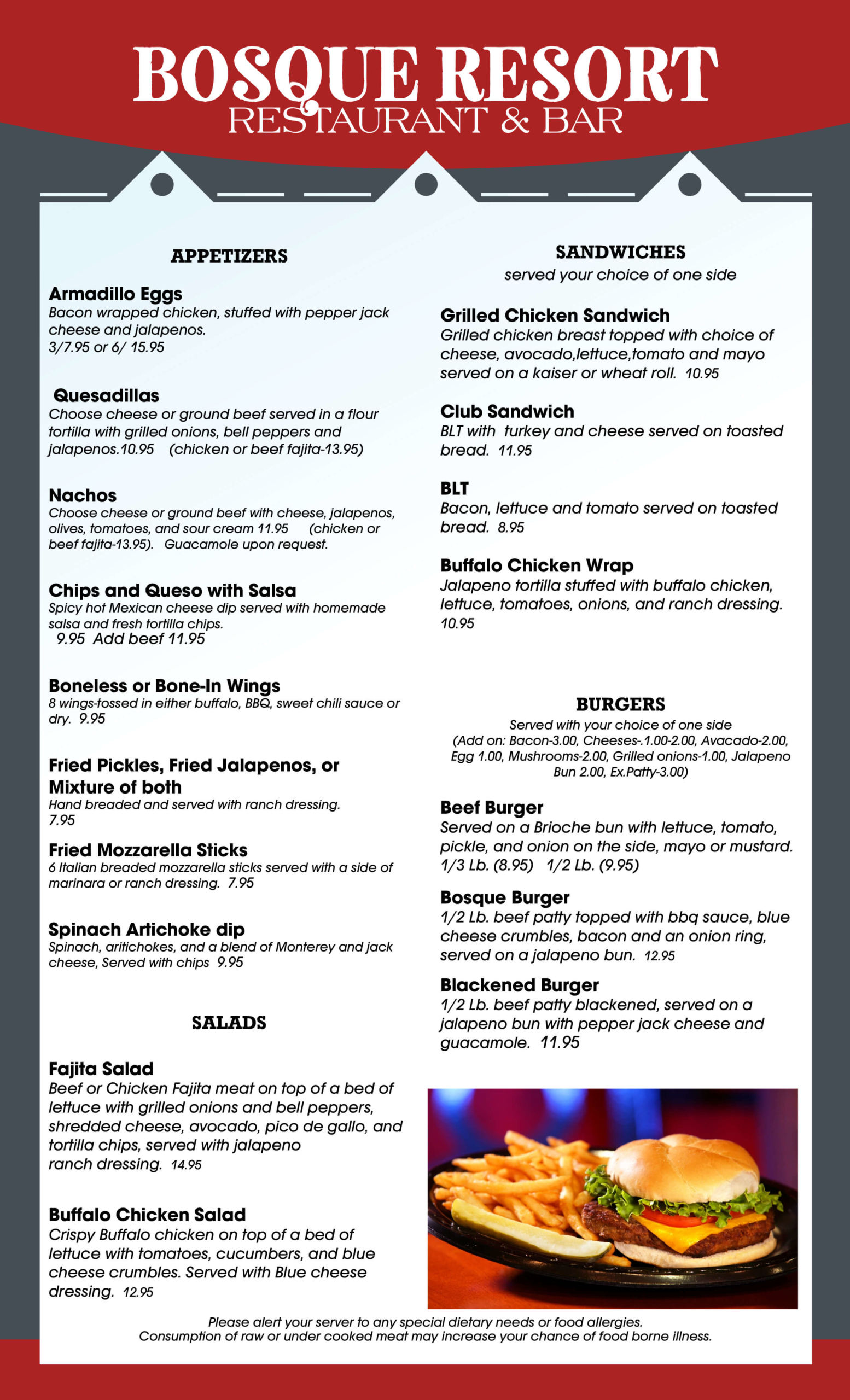 Bosque Menu 1 Bosque Resort